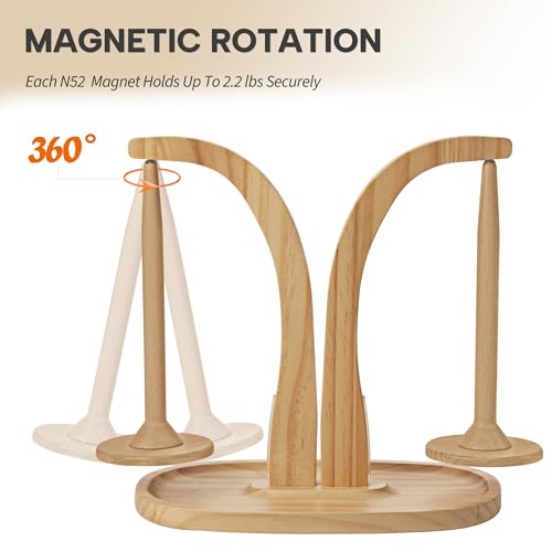 Image of Rose and burlap Yarn Holder Double Strong Magnetic Holds 2.2 lbs(Natural) | N52 Magnets; Tray Design for storage; Silicone Pads For silence