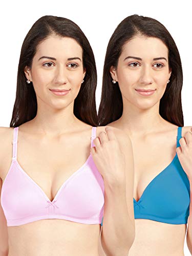 Image of SONARI Omania Womens Non-Padded Cotton Polyester Bras - Solid, Non-Wired, Medium Coverage, Hand Washable (Pack of 2)