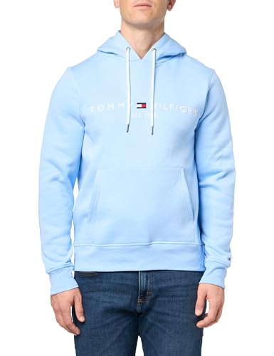 Image of Tommy Hilfiger Men's Medium Weight Fleece Hoodie Sweatshirt With Embroidered Logo, Also Available in Big & Tall