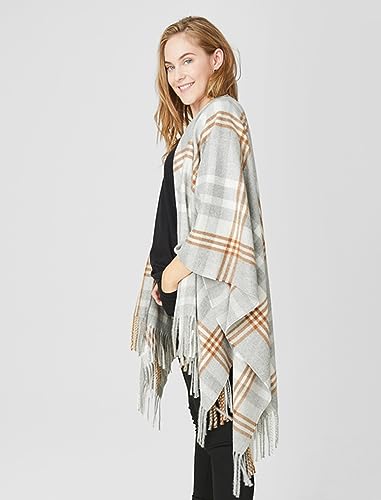 Beautiful Nomad Women's Retro Style Poncho Cape Boho Shawl Wraps Ruana Printed Tassel Cardigan for Spring Fall Winter3