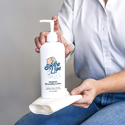 Soothe ‘n Wipe 8 Oz Wipe Hygienic Cleansing Lotion, Flushable Wipe Alternative with Aloe