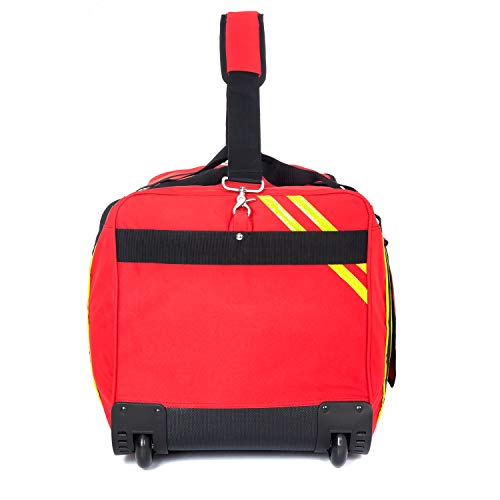 Rolling Firefighter Gear Bag Fireman Equipment Duffel with Wheels Paramedic Wheeled Travel Bags Helmet Pocket