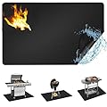 AGOLEAM 60 x 42 inches Under Grill Mat for Outdoor Grill,Double-Sided Fireproof Grill Pad,Indoor Fireplace Mat Fire Pit Mat,BBQ Mat for Under BBQ,Oil-Proof Waterproof Grill Floor Pad