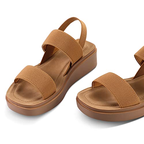 mysoft Women's Platform Wedges Sandals Elastic Slingback Summer Shoes by mysoft - Used condition - Image 3