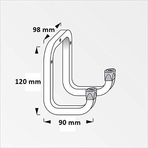 Support Mural Double Crochet En Métal Galvanisé - 2 Pièces, Profondeur 90 Mm, Pour Rangement D'outils Ou Accessoires