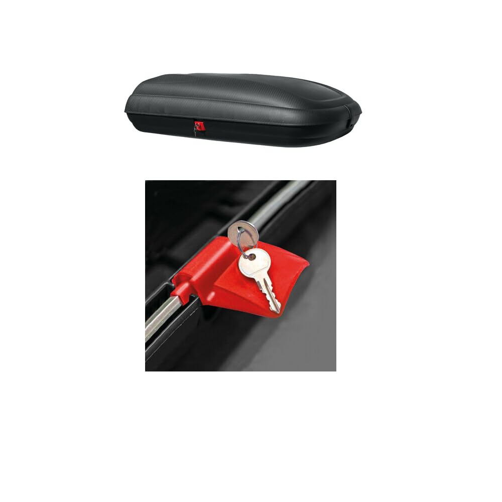 Box da tetto 320 litri aerodinamico per auto - carbon look - con chiusura centralizzata e chiusura anteriore