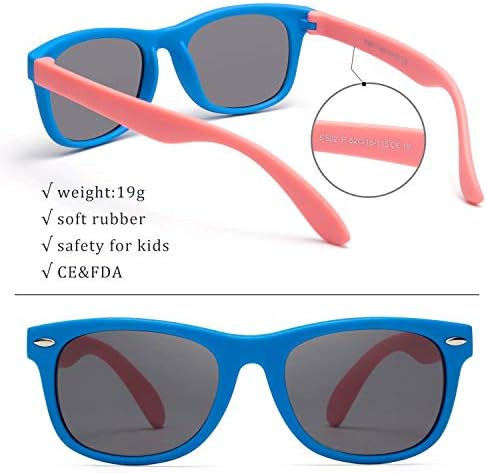 LianSan Rubber Polarized Sunglasses 100% UV 400 protection Unbreakable Flexible safety for Baby Children Girls Boys Age 3-12