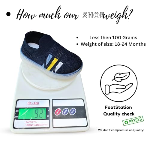 Image of Jugnu Toddler Boy's & Girl's LED Light-Up Shoes | Breathable Mesh First Walking Shoes with Soft Cushioned Insole & Stretchable Slipon Shoe for Infants & Kids (Age 18 Months to 5 Years)