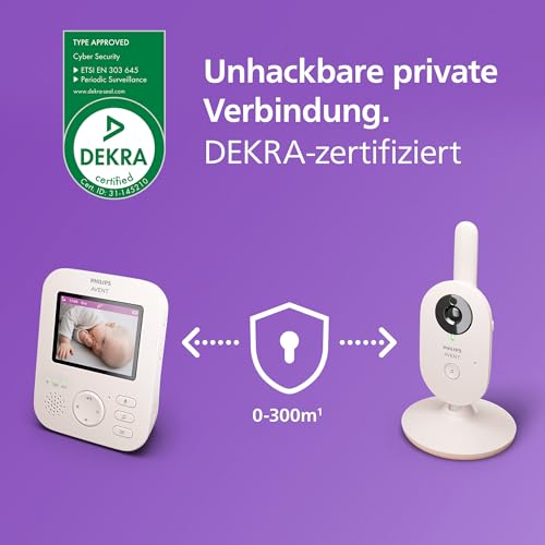 Philips AVENT Philips Babyphone mit Kamera Advanced - DEKRA Zertifiziert privat und sicher - 2.8" Display, x2 Zoom, Infrarot-Nachtsicht, Schlafliedern (Model SCD881/26) 5