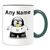  Personalisiertes Geschenk – Deutschland Nationalmannschaft (Pinguin Fußball Team Design Thema, Farbe) beliebiger Name Nummer auf Ihrem Unikat – FC Trikotband Nationalelf Elf DFB-Elf Die Mannschaft