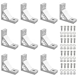 Kamtop Eckwinkel Befestigungsmaterial Innenwinkel 90 Grad Winkelverbinder 10× Alu-Eckwinkel Profil-Eckverbinder Eckstreben (90 Grad Winkel) Aluminium Winkel Verbinder Aluprofil Zubehör
