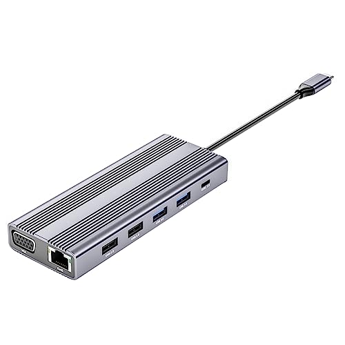 Portable Type Multi USB Splitter for Laptops Data Hub with Video Output Compatible with Mouse Keyboard and USB Drives Easy