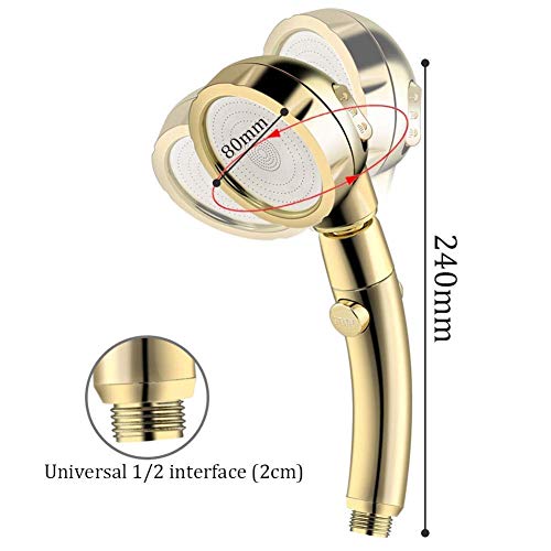 Pommeau de douche à main résistant avec support réglable en métal - 2