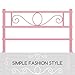 Yaheetech Bettrahmen 90 x 200 cm Metallbett mit Lattenrost Einzelbett Gästebett Jugendbett mit Kopfteil für Schlafzimmer Gästezimmer Hellrosa