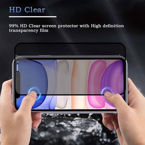 Image of Privacy Screen Protector, Compatible with iPhone 11 / iPhone XR - Pack of 2, Anti-Spy Tempered Glass, 9H Hardness, Smudge Resistant, Face ID Compatible, Anti-Glare