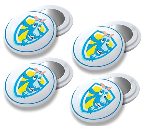 VERY IMPORTANT RUNNER   Pack de 4 Imanes Deportivos con Bolsa Impermeable   Imanes Sujeta Dorsales para Running y Triatlón 18mm   Sujeción Segura Sin Agujeros en la Ropa   Diseño Cabra Azul