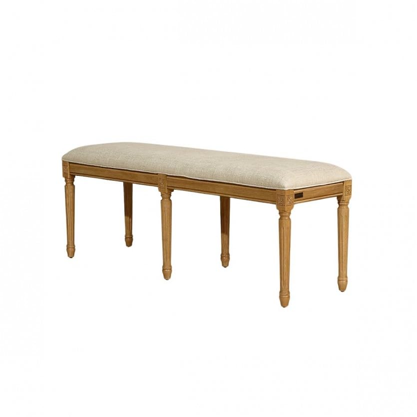Robin des bois - Stephen : Banc en chêne et Tissu Lin Premium Beige