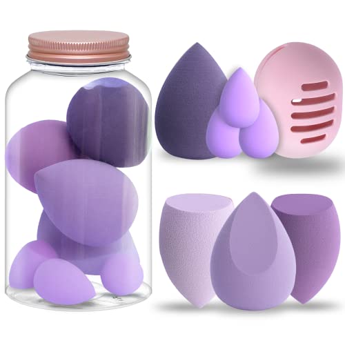 VanSerd 8PCS Makeup Sponge Set with Silicone Holder, Foundation Blending Beauty Blender, Flawless for Liquid Creams and Powders