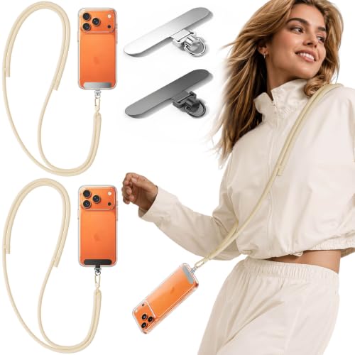 Image of 2 Pack Phone Lanyards with Metal Connector & 0.02 inch Tether Tab