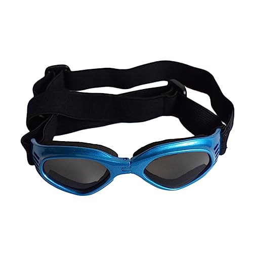 FONDOTIN Sunglasses for Dogs Blue Pet Goggles Uv Protection Adjustable Straps Sun ES Dogs ES