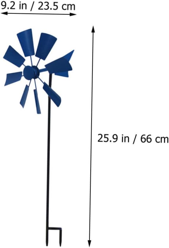 Mikikit 3pcs Outdoor Metal Windmill Decor Pinwheel Spinner for Garden Decor Lawn Ornament