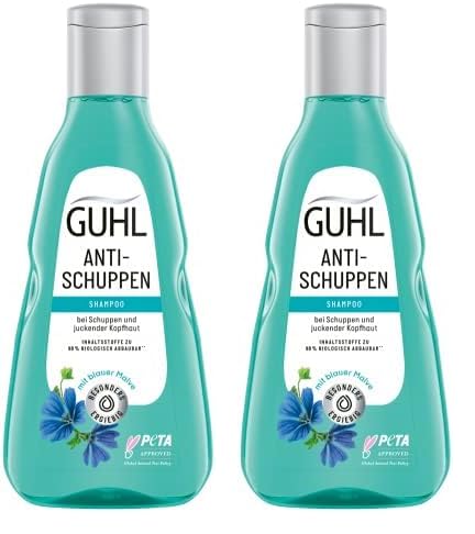 Guhl Anti-Schuppen Shampoo - Inhalt: 250 ml - Befreit effektiv von - Haartyp: juckende Kopfhaut - Dermatologisch bestätigt - für Damen und Herren (Packung mit 2)