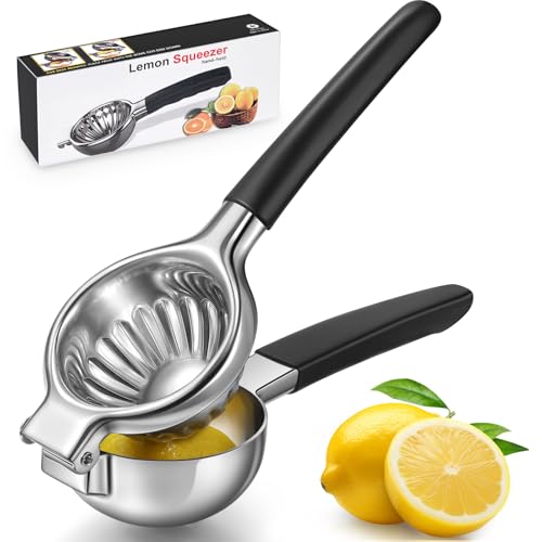 Sopito Exprimidor Limon, Exprimidor Manual de Acero Inoxidable Resistente, Antideslizante, Ideal para Cocinas y Bares