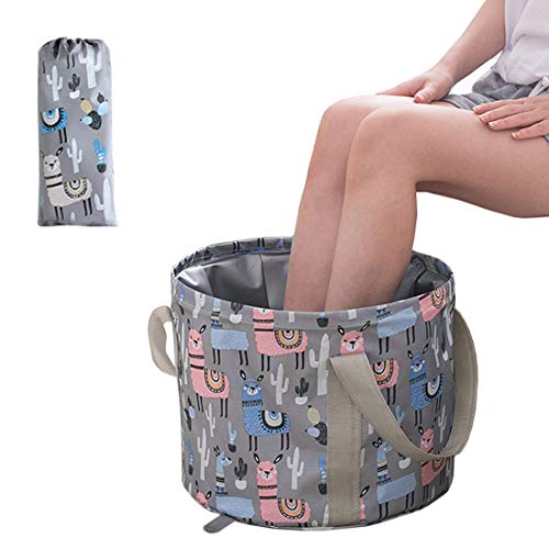 Emirde Collapsible Foot Bath Basin for Travel, Multifunctional Waterproof Portable Foot Tub for Soaking Feet, Washing Clothes, Vegetables and Fruits, Outdoor, Camping (21L)
