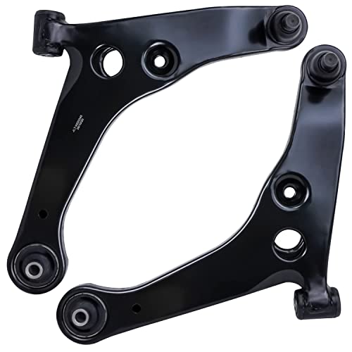 Image of Detroit Axle - FWD 8pc Front End Kit for 2002 2003 2004 2005 2006 2007 Mitsubishi Lancer, 2 Lower Control Arms with Ball Joint 4 Outer Inner Tie Rods 2 Boots Replacement