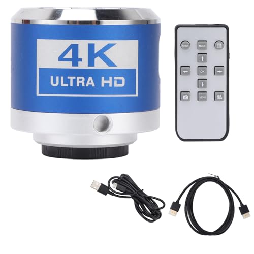Fotocamera per Microscopio, Fotocamera per Microscopio Video Digitale Elettronico Industriale 4K 1080P HDMI con Telecomando, Sensore CMOS Ad Alta sensibilità, Fotocamera (Spina