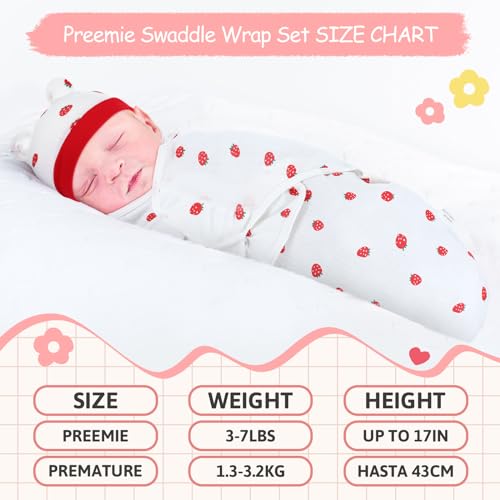 Image of Buryeah 4 Pack Preemie Swaddle Blanket Wrap Set