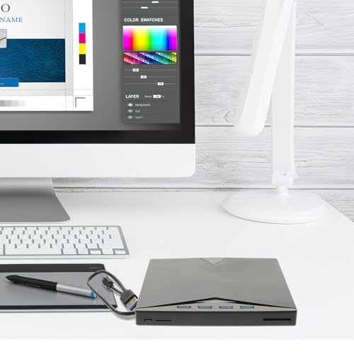 Unidad externa USB tipo C regrabadora DVD ultra delgada miniatura 3