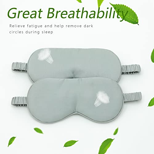 HBHLFZ-Sleep-Mask-Cover-Pack-of-2-Organic-Bamboo-Fiber-Eye-Sleep-Shield-Blinder-Adjustable-Padded-Eye-Masks-for-Sleeping-Night-Shade-Travel-Nap-for-Women-Men-Light-Gray