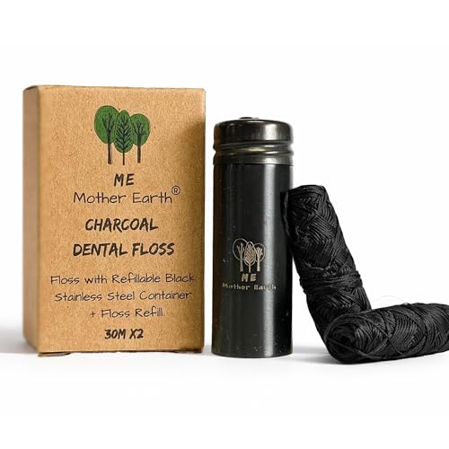 Vegan Bamboo Charcoal Dental Floss with Container