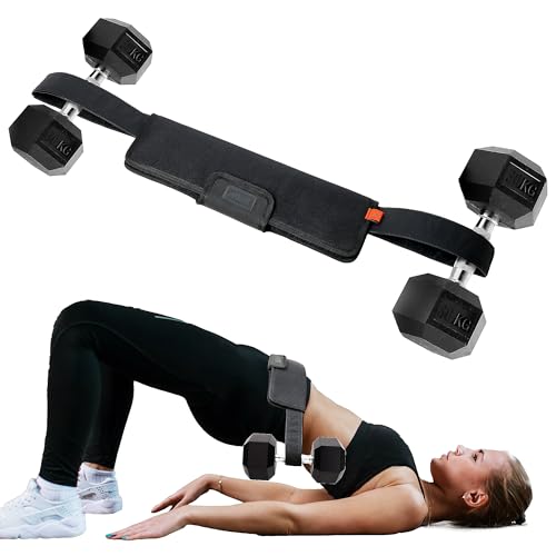 Exercise Hip Thrust Belt – Portable & Adjustable Glute Training Belt for Hip Thrusts, Squats & Glute Activation | Supports Dumbbells & Kettlebells for Gym & Home Workouts