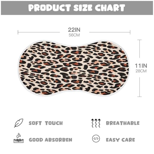 Leopard Print Plant Burp Cloths Cotton Baby Washcloths,Large 22x11in Burping Cloth Absorbent and Soft for Newborn Baby Boys and Girls,4 Pack4