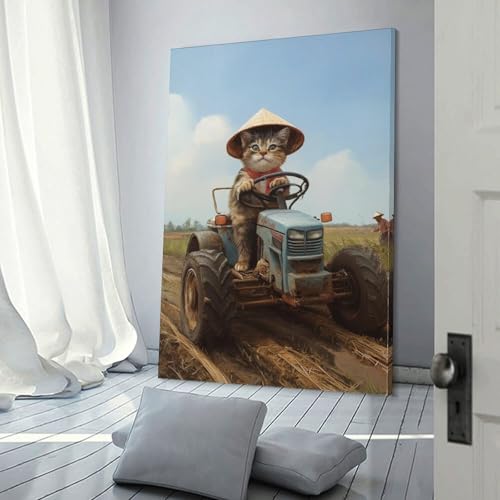 Impression sur toile chat rural chinois 50x75cm comme tableau décoratif - 3