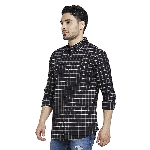 Image of Spykar Men's Regular Fit N /A Full Sleeve Checked Casual Shirts
