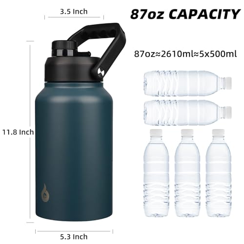 Image of BJPKPK 87oz Insulated Water Bottle, Large Stainless Steel Water Jug