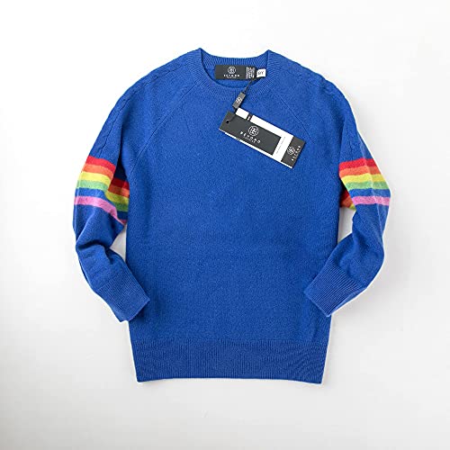 BEYOND FASHION Unisex Girls' and Boys' 100% Cashmere Sweater Pullover Rainbow Stripe Long Sleeve2