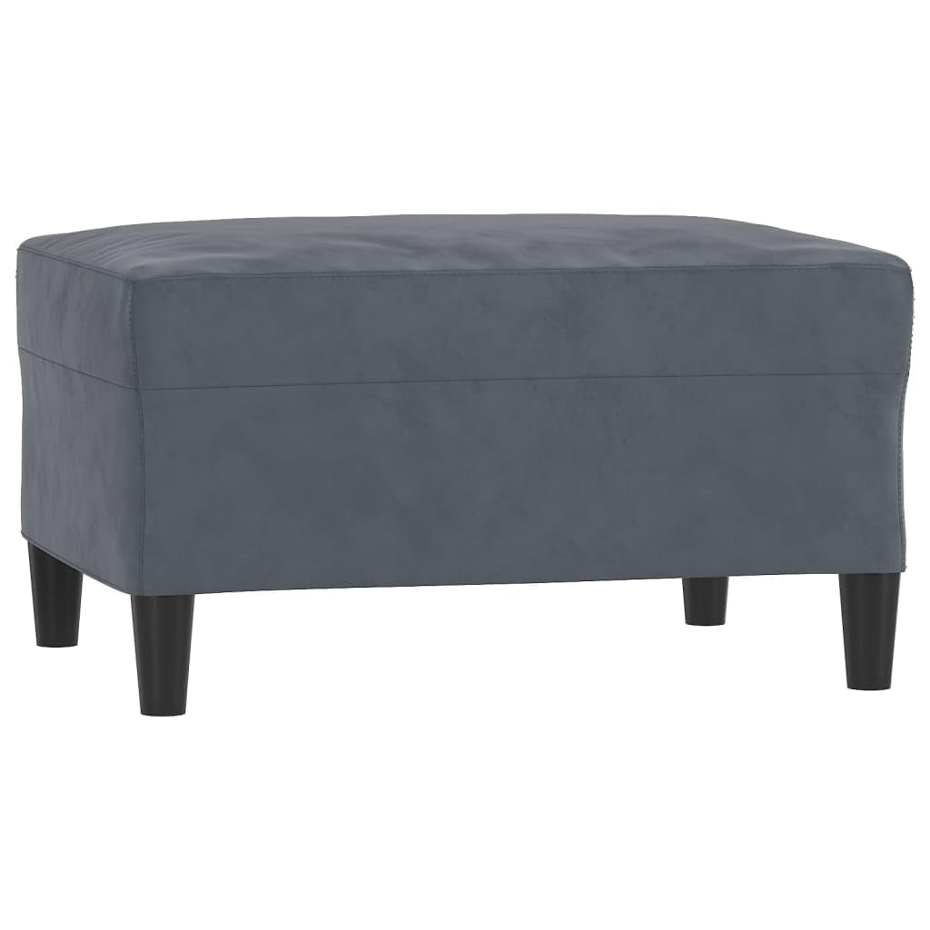 Juego de 4 sofás de terciopelo gris oscuro, 198 cm, moderno juego de sofá con sillón de 2 plazas, 3 plazas y taburete, estructura de metal resistente para salón, oficina y estudio