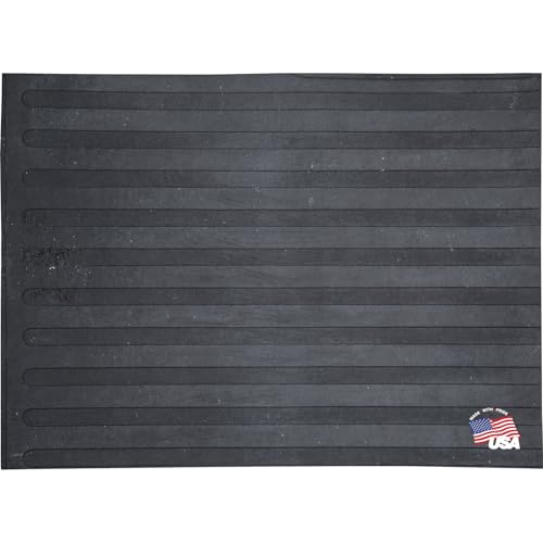 Boomerang Rubber 4400000, 4 in x 6 in Utility All-Purpose Rubber Mat, 3/8 in Thick, Grooved Bottom Drainage, Made in USA, Recycled Tire Cord Reinforced Rubber for Farm Use, Truck Beds and Trailers