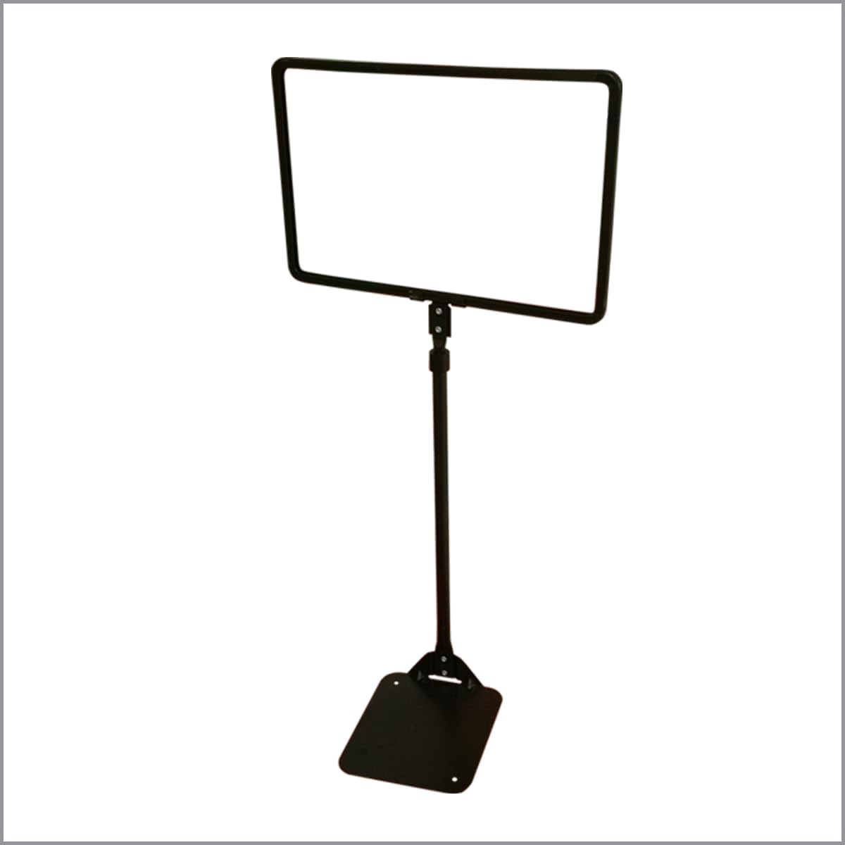 11" W x 7" H Metal Sign Frame with Wedge Base & Adjustable Height Stem by Clip Strip Corp., Retail Display Signage, Black Powder Coated All-Steel Construction, 1 Pack