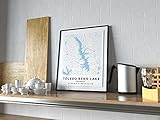 Toledo Bend Reservoir Louisiana United States Map Lake Poster Home Decor Office Decoration Wall Art Dorm Bedroom Gift | 11×17, 16×24, 24×36 inch- Unframed Wall Art