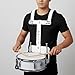 Marching Snare Drum Harness, Adjustable Aluminum Alloy Back Frame Carrier with Shoulder Strap, Lightweight Snare Drum Stand for Percussionists, School Marching Band Students, Performers (White)