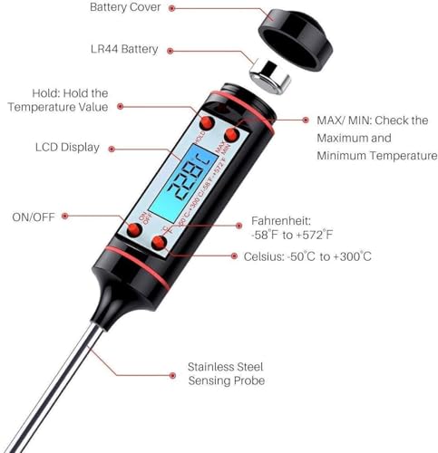 Image of Skadioo Digital LCD Cooking Food Meat Probe Kitchen BQB Thermometer Temperature Test Pen | Instant read