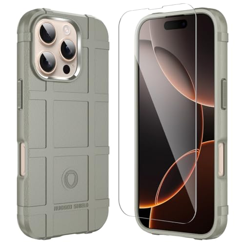 LABILUS Rugged Shield 8ft Drop Proof TPU Thick Armor Tactical Protective Case Compatible with iPhone 16 Pro (6.3 inches) - Light Clay