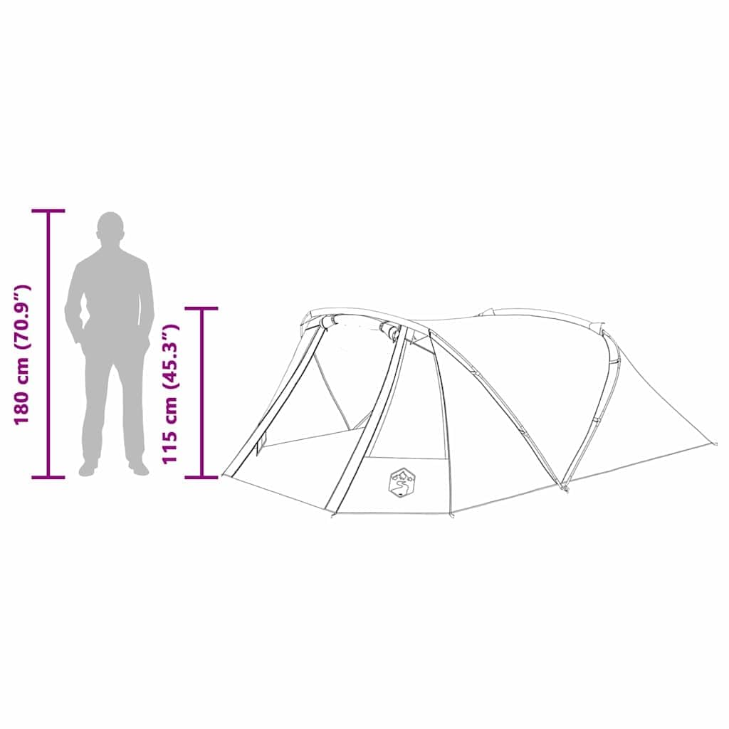 Tente tunnel pour personnes, polyester 185T avec revêtement PU, imperméable et coupe-vent, protection UV, respirante, légère, camping, randonnée, extérieur, festival, voyage, pluie, vert et
