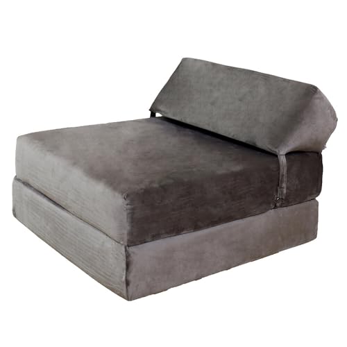 Z Bed Deluxe Futon Fold Out Sofa For Adults Kids Children Single Folding Mattress Sleepover Chair Living Room Bedroom Toddler Furniture Lightweight and Comfy (grey) 6 Z Bed Deluxe Futon Fold Out Sofa For Adults Kids Children Single Folding Mattress Sleepover Chair Living Room Bedroom Toddler Furniture Lightweight and Comfy (grey) - Image 6