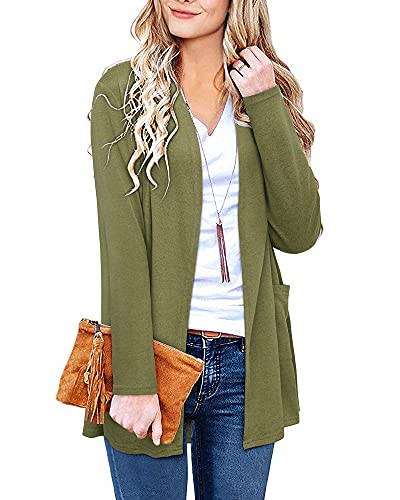 Image of ULTRANICE Cardigan Sweaters Womens Fashion 2024 Trendy Lightweight Long Sleeve Casual Knitted Cardigans Sweater Tops Clothes Outfits with Pockets(Mustard,S)